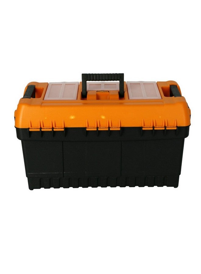 مانو صندوق أدوات بلاستيكي مع قفل معدني لون أسود وبرتقالي 22 إنش MT-22 - Image 5